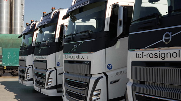 Parco mezzi, flotta TCF Rosignoli Logistics, mezzi di trasporto materiali pesanti