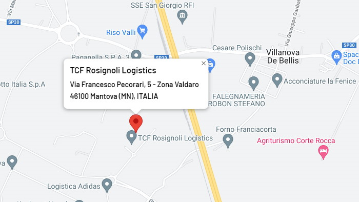 Dove siamo, TCF Rosignoli Logistics Mantova, logistica e deposito container e tank container